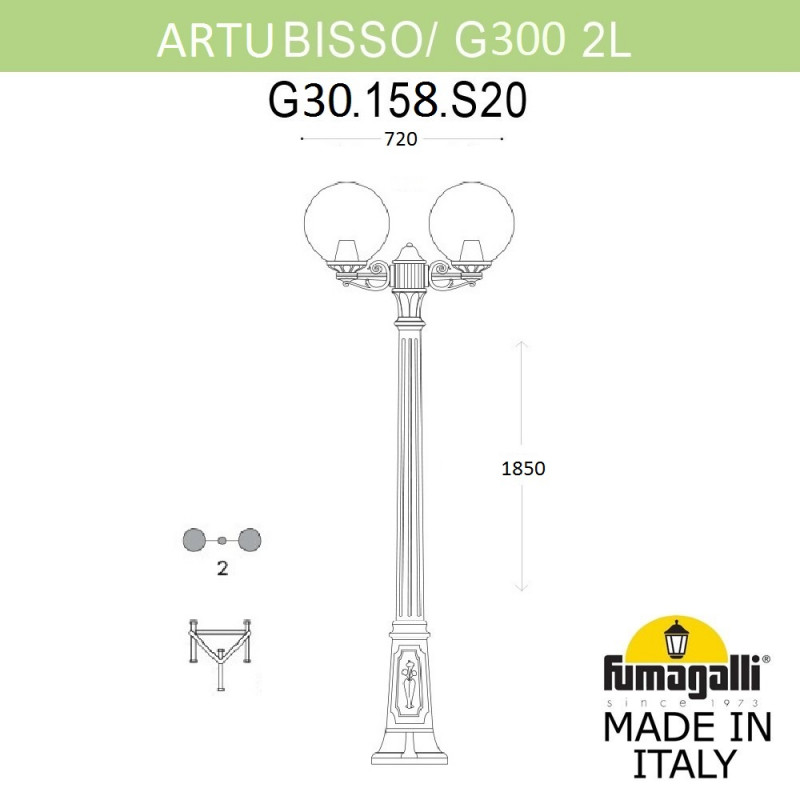 Садово-парковый светильник Fumagalli G30.158.S20.BZE27