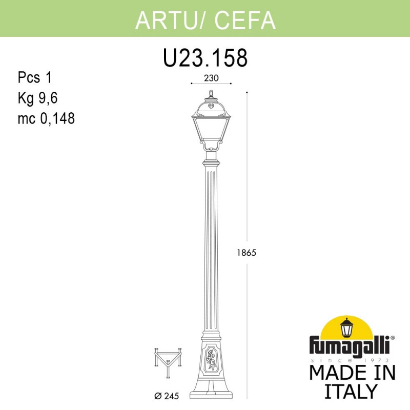 Садово-парковый светильник Fumagalli U23.158.000.BXF1R