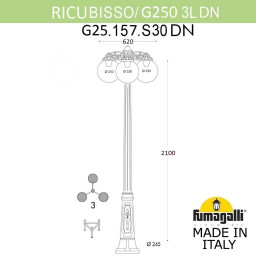 Садово-парковый светильник Fumagalli G25.157.S30.AXF1RDN