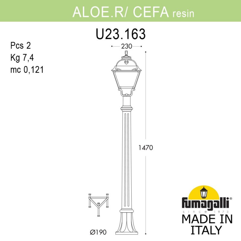 Садово-парковый светильник Fumagalli U23.163.000.AYF1R