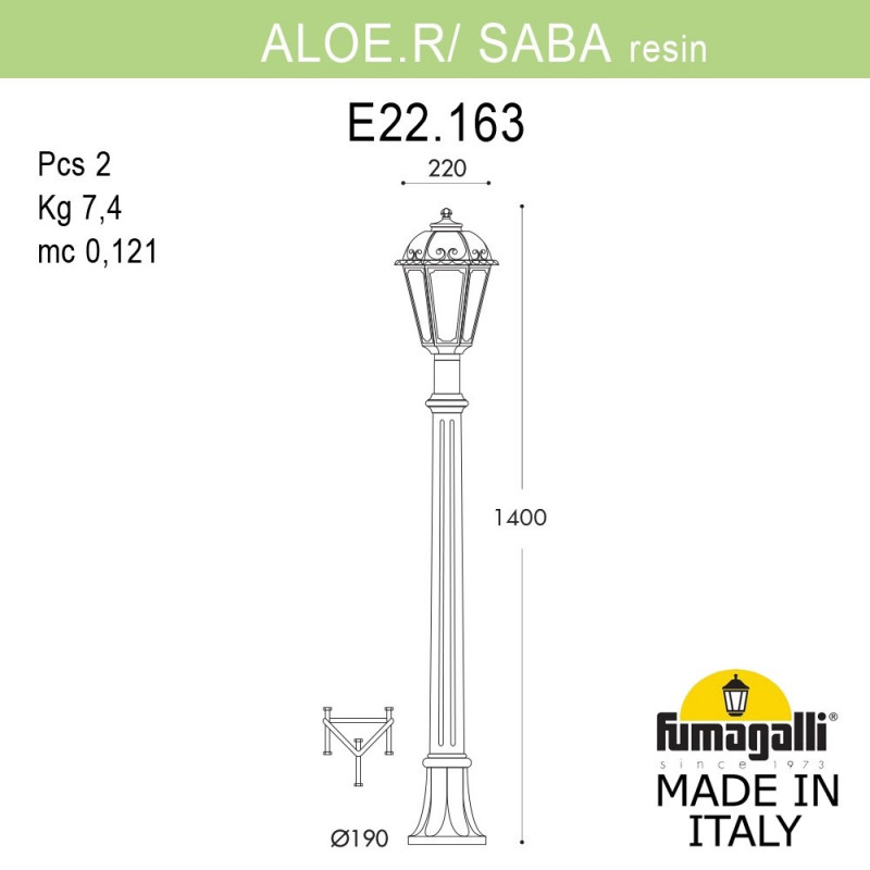 Садово-парковый светильник Fumagalli K22.163.000.AXF1R