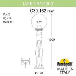 Садово-парковый светильник Fumagalli G30.162.000.BXE27