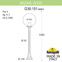 Садово-парковый светильник Fumagalli G30.151.000.WYE27