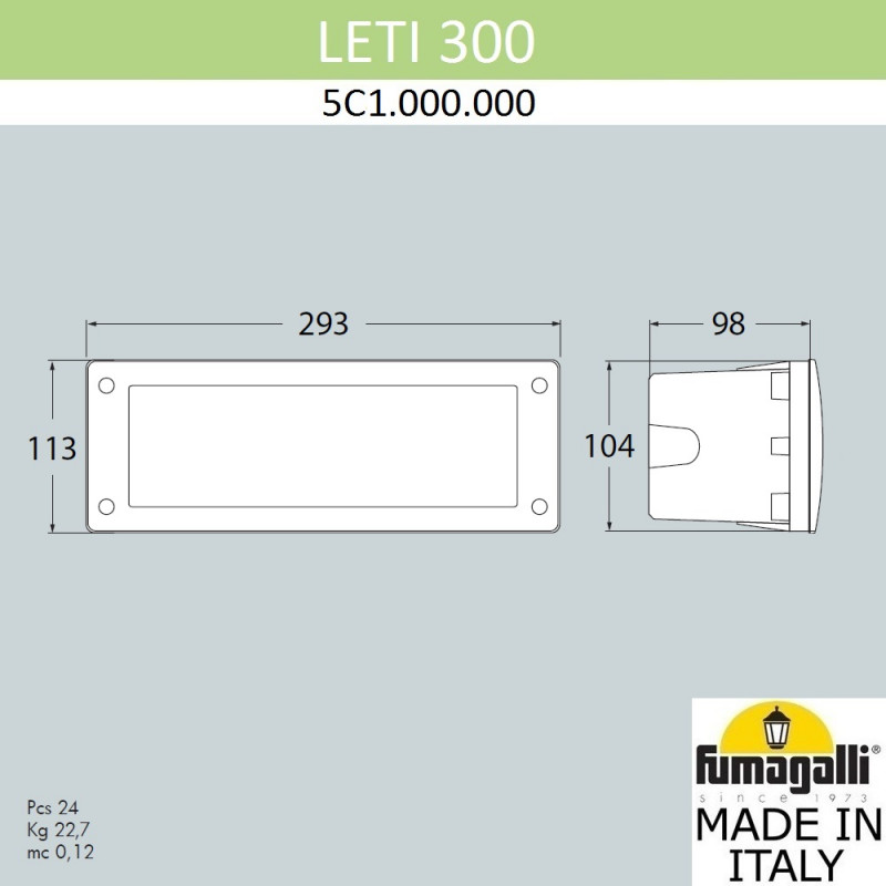 Светильник для ступеней Fumagalli 5C1.000.000.LYE27