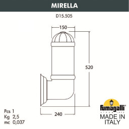 Светильник настенный Fumagalli D15.505.000.LXE27H.FC1