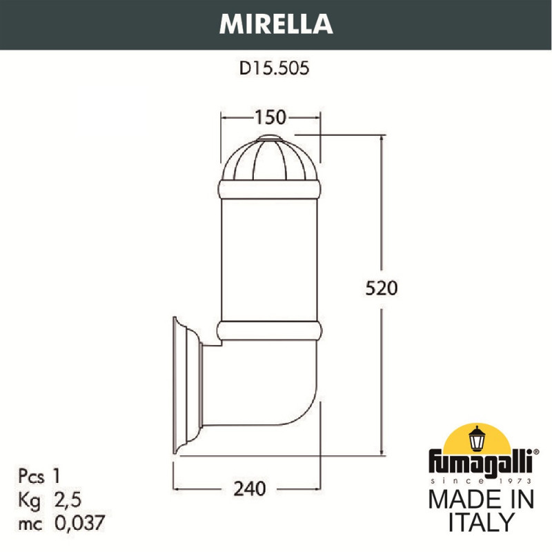 Светильник настенный Fumagalli D15.505.000.WXE27H.FRA