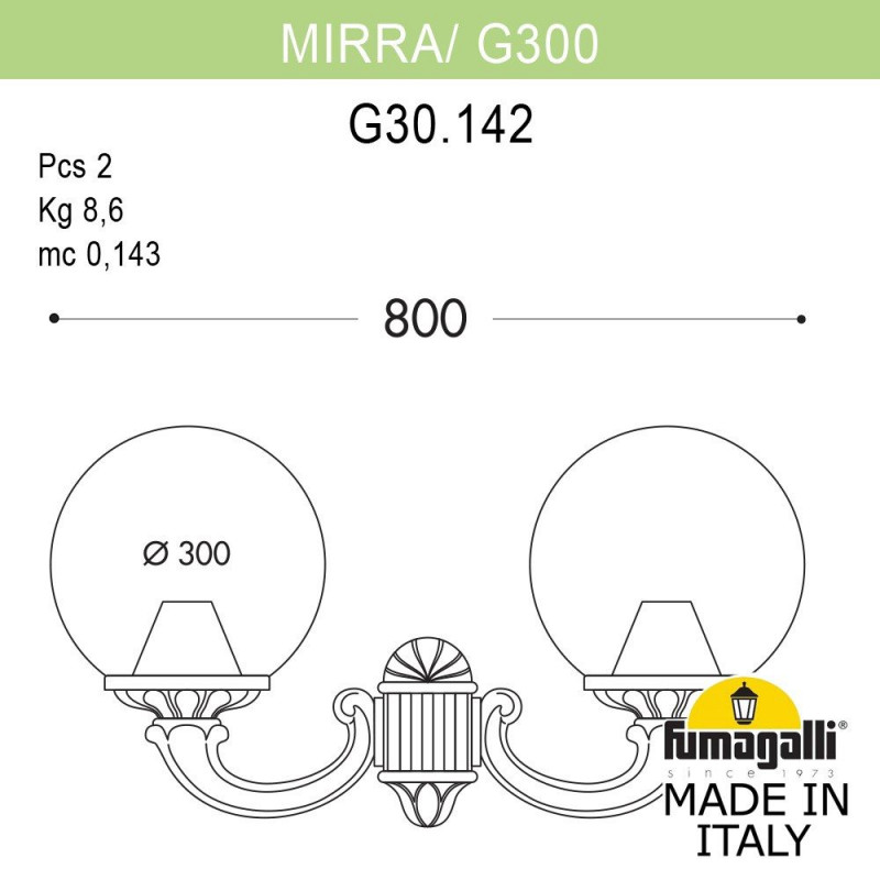 Светильник настенный Fumagalli G30.142.000.AYE27