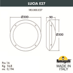 Светильник настенный Fumagalli 1R3.000.000.LYE27