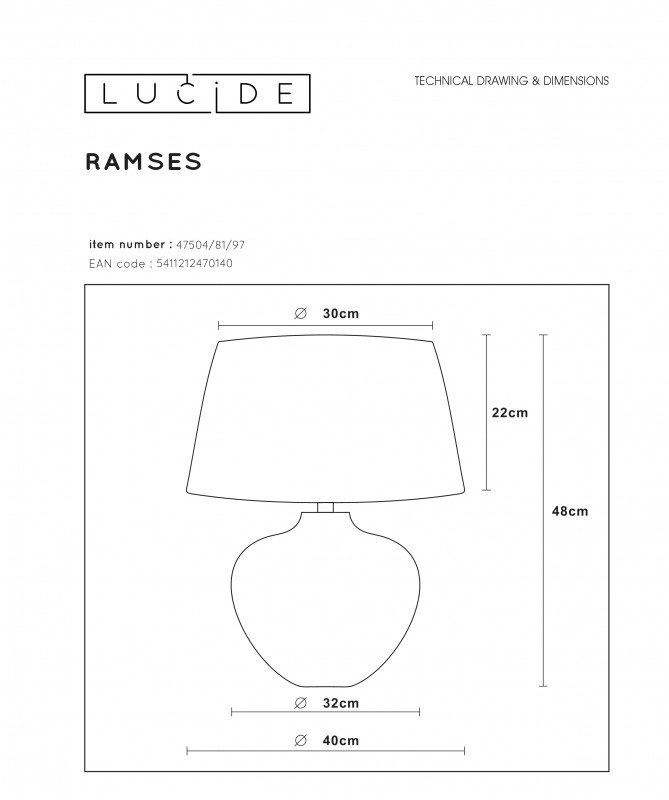 Настольная лампа LUCIDE 47504/81/97