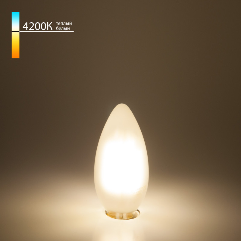 Светодиодная лампа Elektrostandard Свеча BLE1427 9W 4200K E14 (C35 белый матовый) свеча в торт страна карнавалия гигант цифра 6 белый мрамор