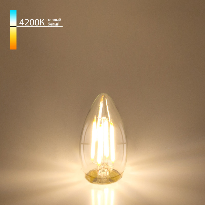 Светодиодная лампа Elektrostandard Свеча BLE2706 F 9W 4200K E27 (C35 прозрачный) лампа светодиодная филаментная elektrostandard e14 7w 4200k прозрачная 4690389041433