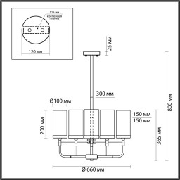 Люстра на штанге Odeon Light 4816/8