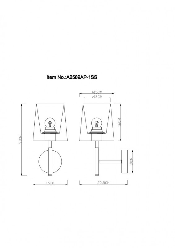 Бра ARTE Lamp A2589AP-1SS