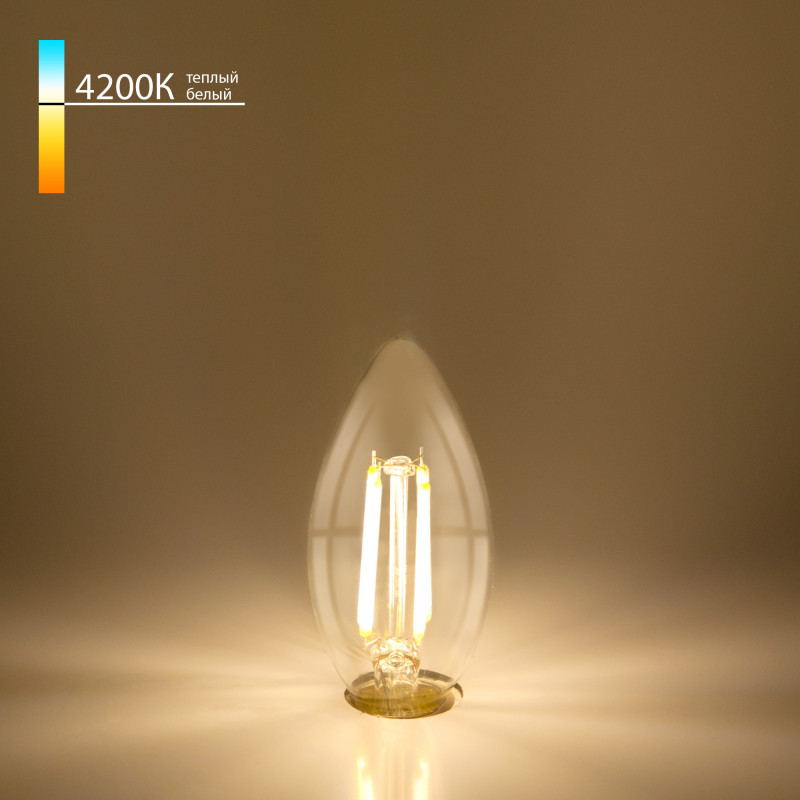 Светодиодная лампа Elektrostandard Свеча BLE1412 7W 4200K E14 (C35 прозрачный) (BLE1412) светодиодная лампа elektrostandard свеча на ветру bl130 7w 4200k e14 cw35 прозрачный