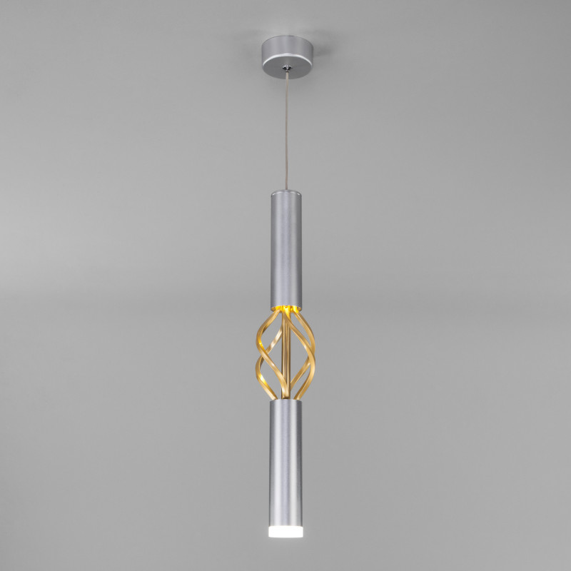 Подвесной светильник Eurosvet 50191/1 LED матовое серебро/матовое золото подвесной светильник eurosvet 50189 1 led серебро