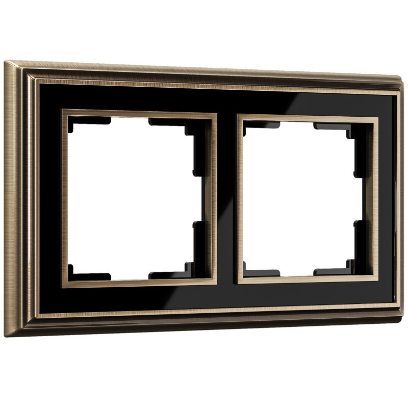 Рамка Werkel WL17-Frame-02/ Рамка на 2 поста (бронза/черный) рамка werkel wl17 frame 02 рамка на 2 поста бронза черный