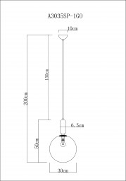 Подвесной светильник ARTE Lamp A3035SP-1GO