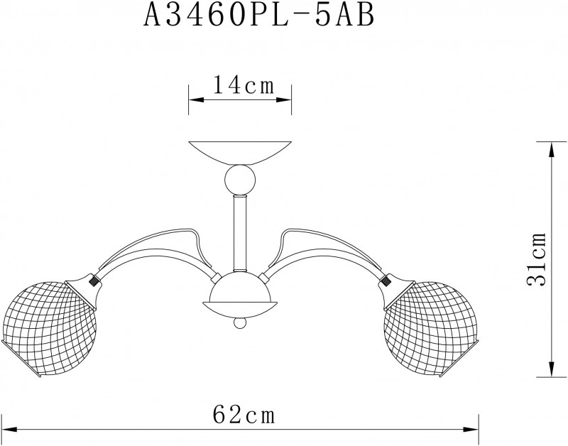 Люстра на штанге ARTE Lamp A3461PL-5AB