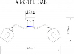 Люстра на штанге ARTE Lamp A3831PL-3AB