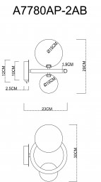 Бра ARTE Lamp A7780AP-2AB