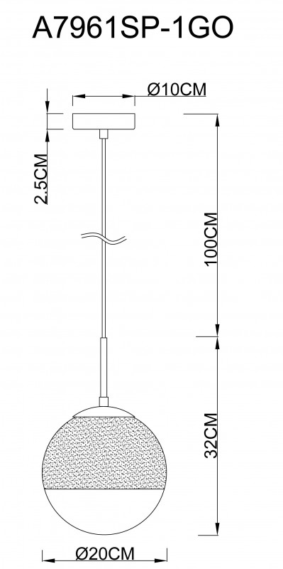 Подвесной светильник ARTE Lamp A7961SP-1GO