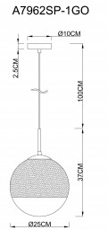 Подвесной светильник ARTE Lamp A7962SP-1GO