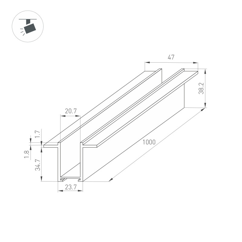 Шинопровод Arlight 034225