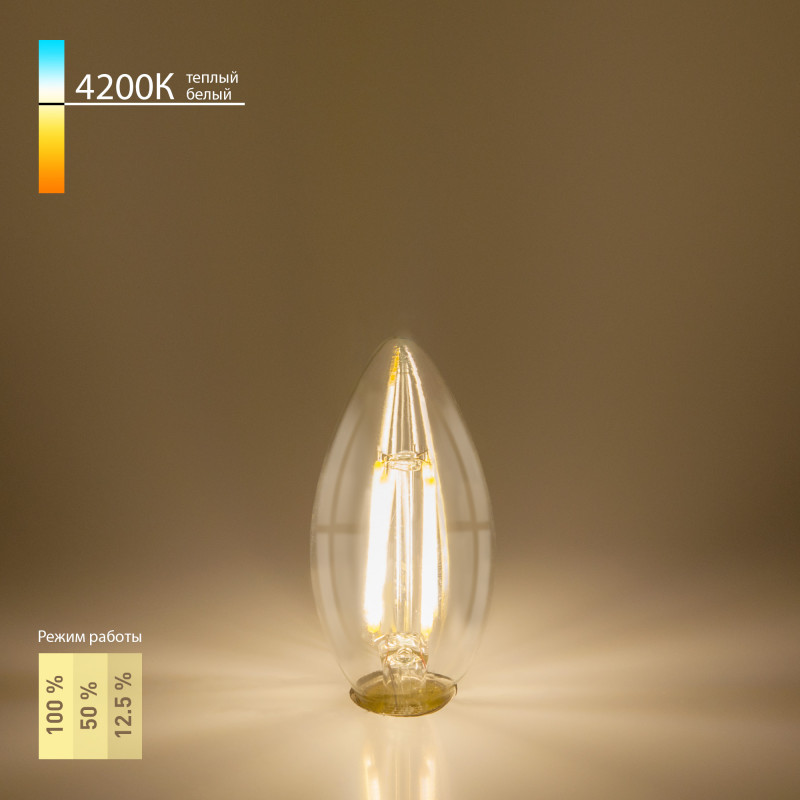 цена Светодиодная лампа Elektrostandard Dimmable 5W 4200K E14 (C35 прозрачный) (BLE1401)