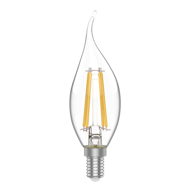 светодиодная филаментная лампа gauss свеча на ветру 5w 420lm 4100k e14 1041125 Светодиодная лампа Gauss 1041125