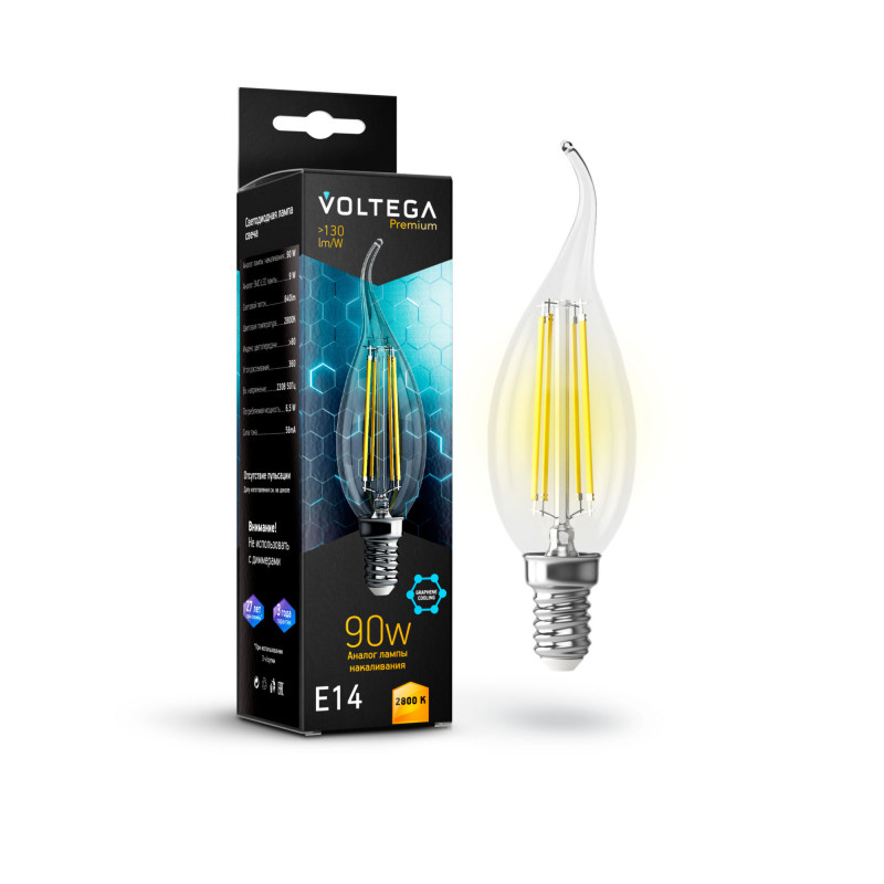 Светодиодная лампа Voltega 7132 светодиодная лампа elektrostandard свеча на ветру 7w 4200k e14 cw35 белый матовый ble1415