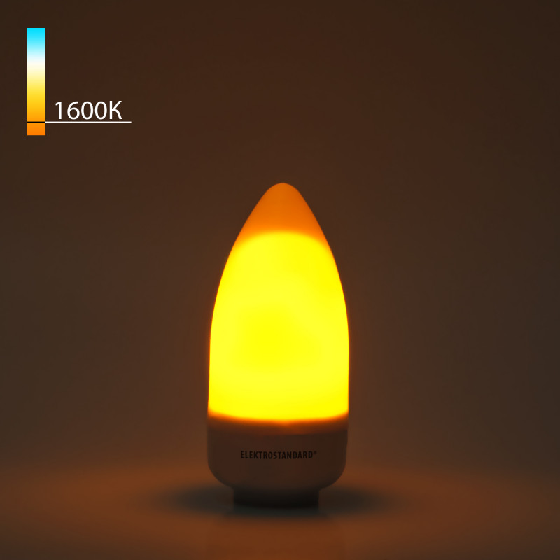 Светодиодная лампа Elektrostandard Лампа BLE1436 3W E14 имитация пламени 3 режима лампа накаливания для рождественской горки с эффектом пламени 1 5 вт цоколь е12 2 шт