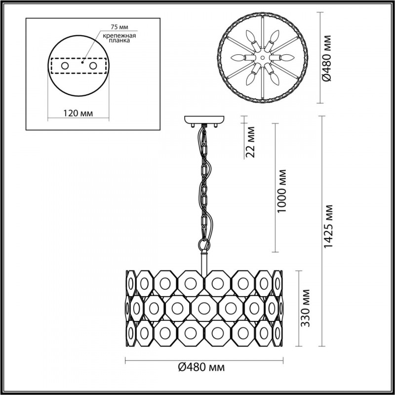 Подвесная люстра Odeon Light 4974/6