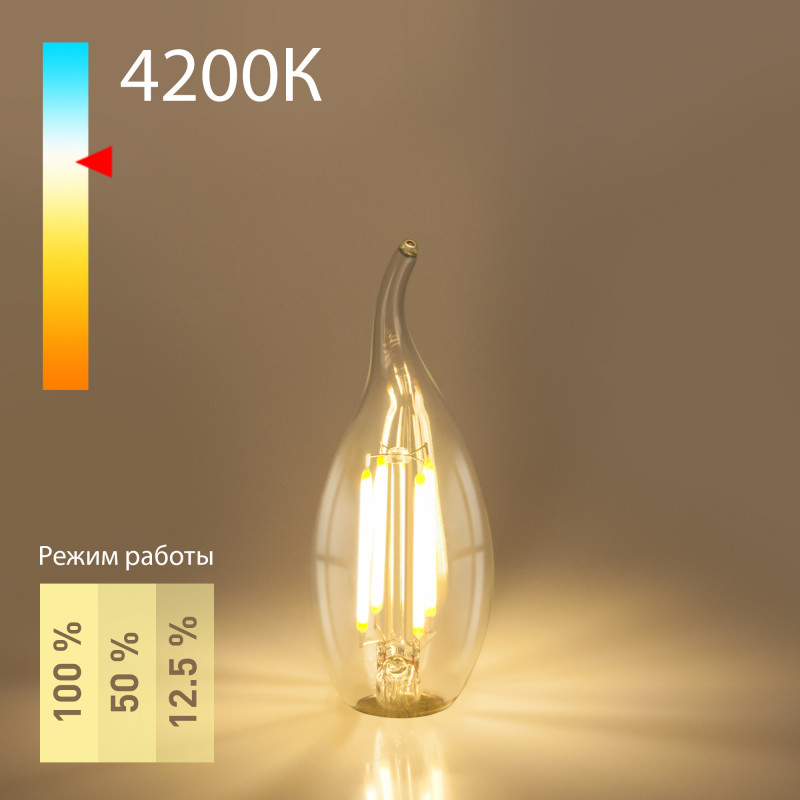 Светодиодная лампа Elektrostandard Dimmable BLE1424 5W 4200K E14 (CW35 прозрачный) светодиодная лампа elektrostandard свеча на ветру bl130 7w 4200k e14 cw35 прозрачный