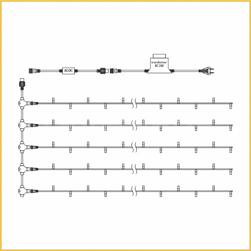 Светодиодная гирлянда TEAMPROF TPF-S5*20-B/W