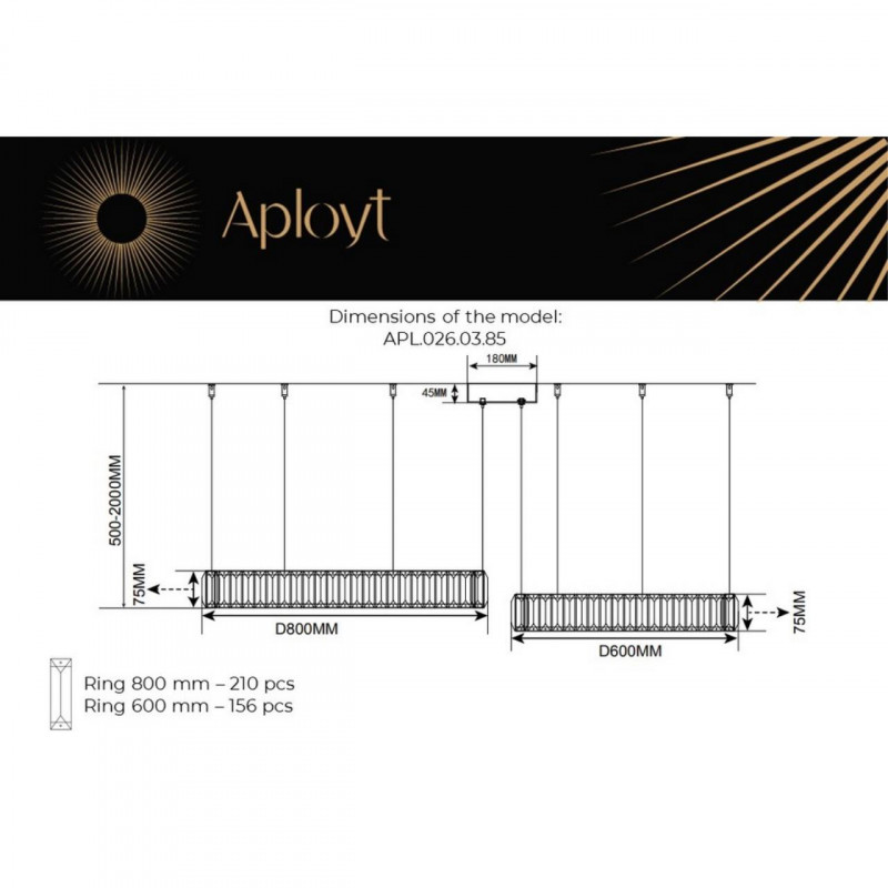 Подвесная люстра APLOYT APL.026.03.85