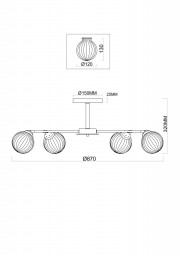 Люстра на штанге Freya FR5041PL-10BS