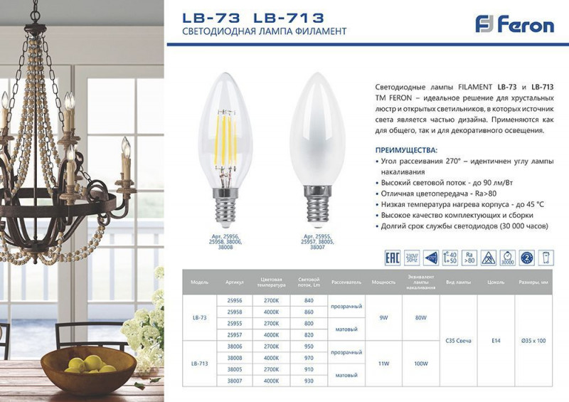 Светодиодная лампа Feron 25957