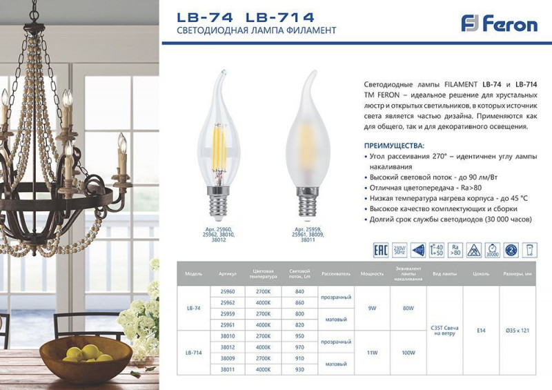 Светодиодная лампа Feron 38010