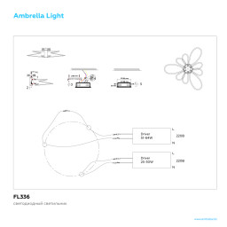 Накладная люстра Ambrella Light FL336