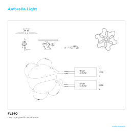 Накладная люстра Ambrella Light FL340