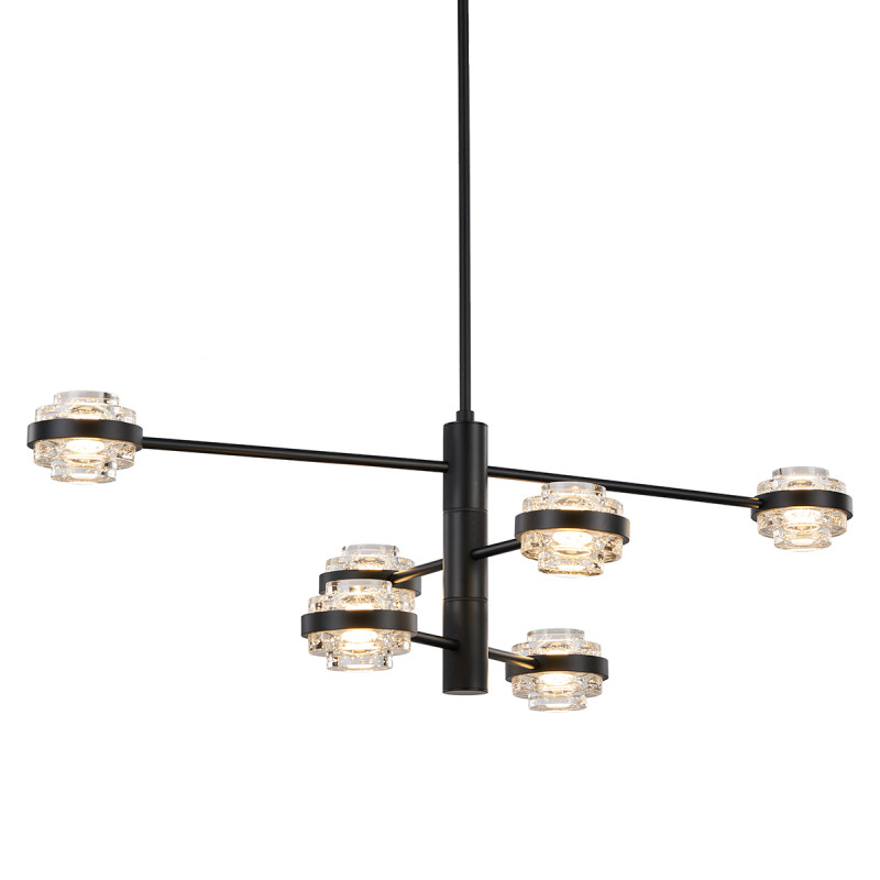 Люстра на штанге DeLight Collection MX22030002-6A black/clear