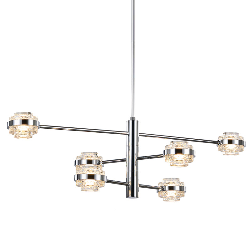 Люстра на штанге DeLight Collection MX22030002-6A chrome/clear