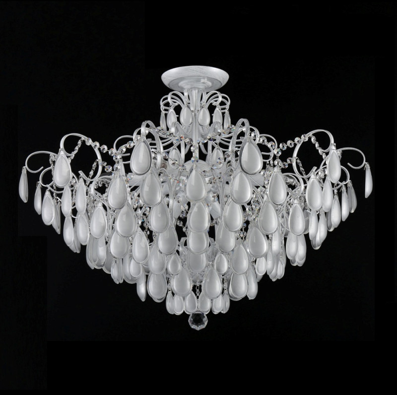 потолочный светильник crystal lux sevilia pl6 silver серебро белый Каскадная люстра Crystal Lux SEVILIA PL9 SILVER