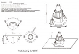 Встраиваемый светильник Crystal Lux CLT 008C1 BL