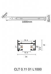 Шинопровод Crystal Lux CLT 0.11 01 L1000 WH