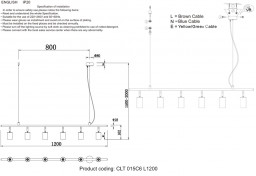 Подвесная люстра Crystal Lux CLT 015C6 L1200 BL