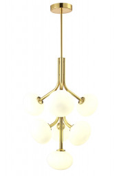 Люстра на штанге Crystal Lux ALICIA SP7 GOLD/WHITE
