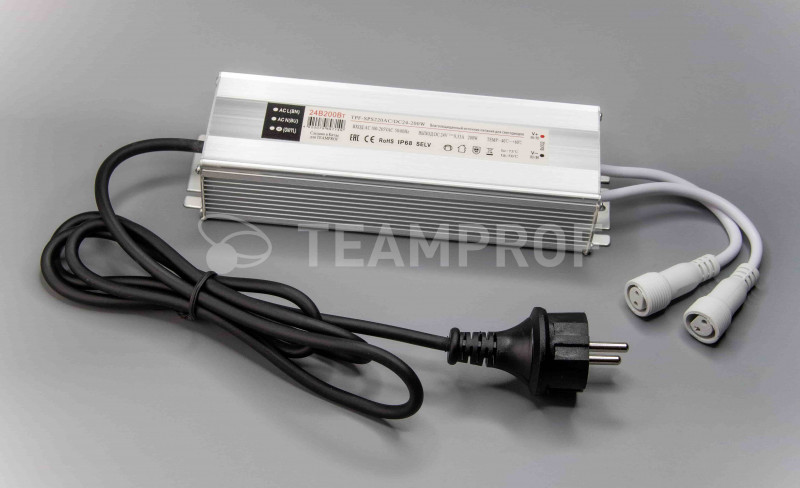 Трансформатор TEAMPROF TPF-SPS220AC/DC24-200W трансформатор 30w с выпрямителем для нитей 24в до 600 led провод белый каучук ip65