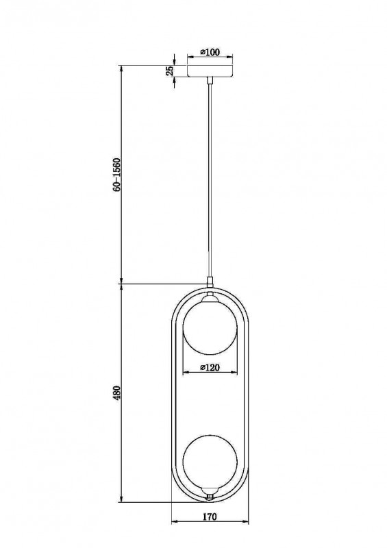 Подвесной светильник Maytoni MOD013PL-02BS1