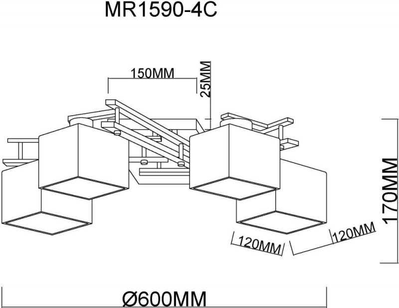 Накладная люстра MyFar MR1590-4C
